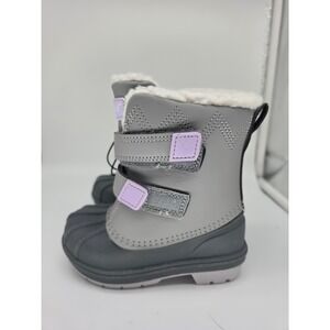 NWT Cat & Jack Toddler Denver Winter Boots Gray Waterproof Insulated Size 7 Play